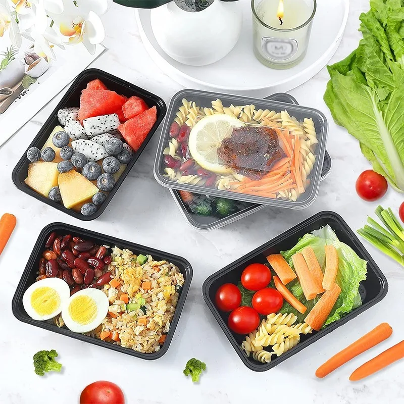 Kitchen Baking Tins - 1-100pcs Black Disposable Food Containers Plastic
