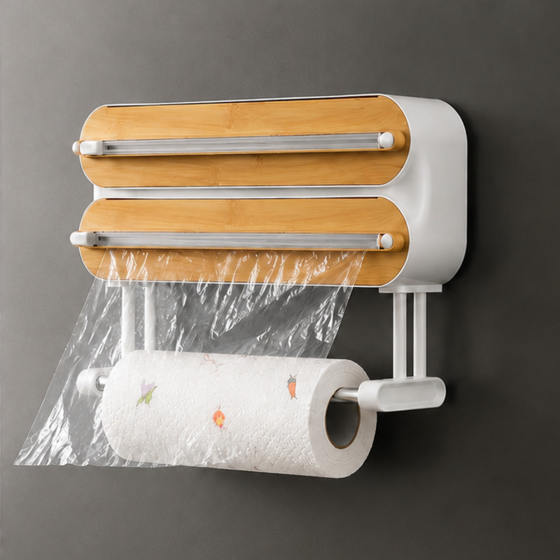 Kitchen Baking Tins - Magnetic Food Wrap Dispenser Cutter Cling