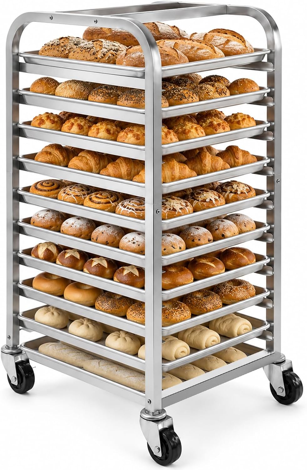 Kitchen Baking Sheet Organizer - 10 Tier Stainless Steel Sheet Pan