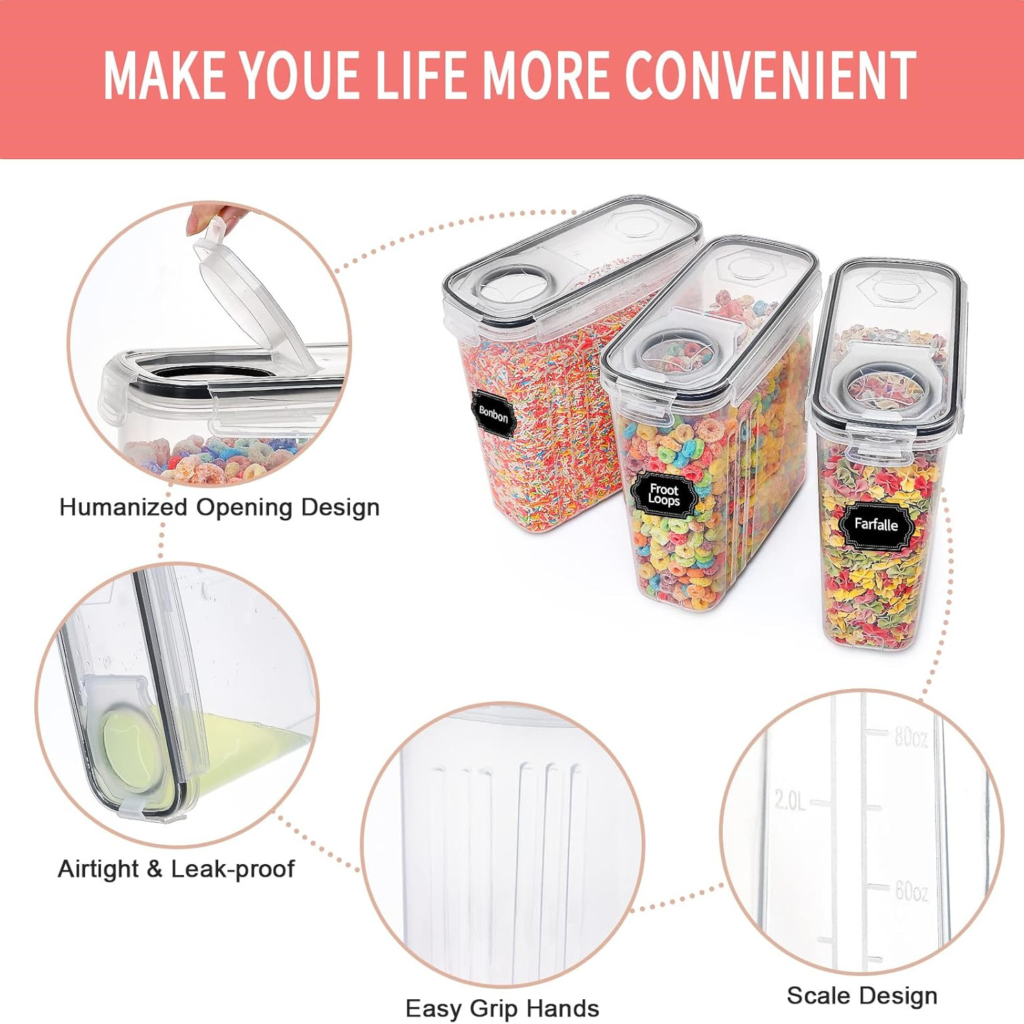 2.5L Cereal Storage Containers - đánh giá và giá Kitchen Baking Tins