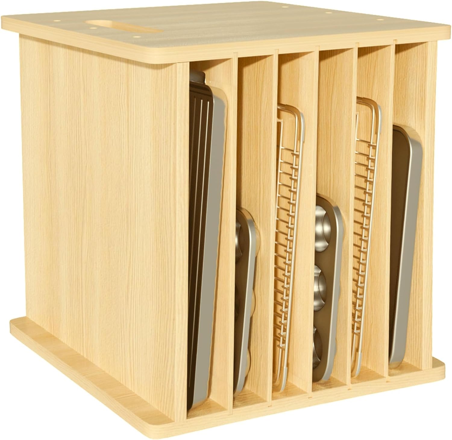 Wooden Bakeware Tray Divider O - đánh giá và giá Kitchen Baking Sheet Organizer