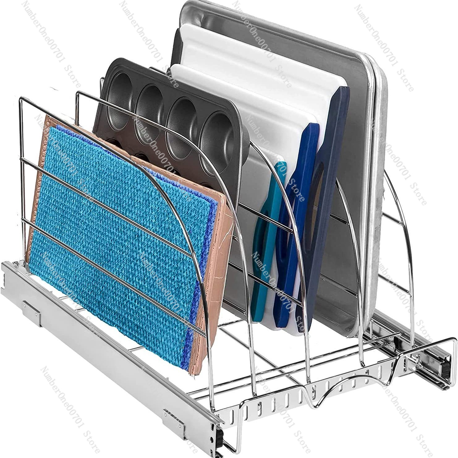 Slide-Out Kitchen Cabinet Orga - đánh giá và giá Kitchen Baking Sheet Organizer