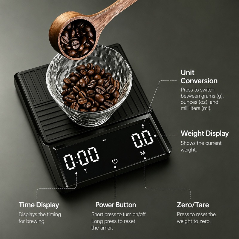 Professional Pour Over Coffee  - đánh giá và giá Kitchen Scale Precise